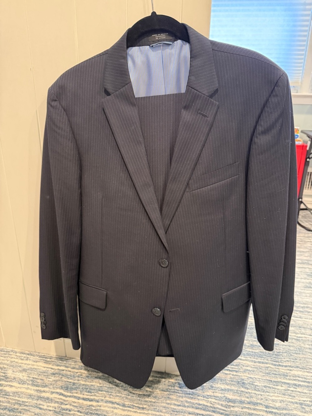 Men's Classic Black Pinstripe Suit